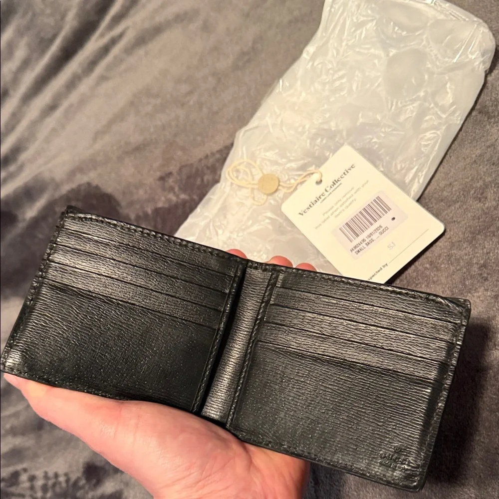 Gucci Black Leather Wallet w/ Kingsnake Motif